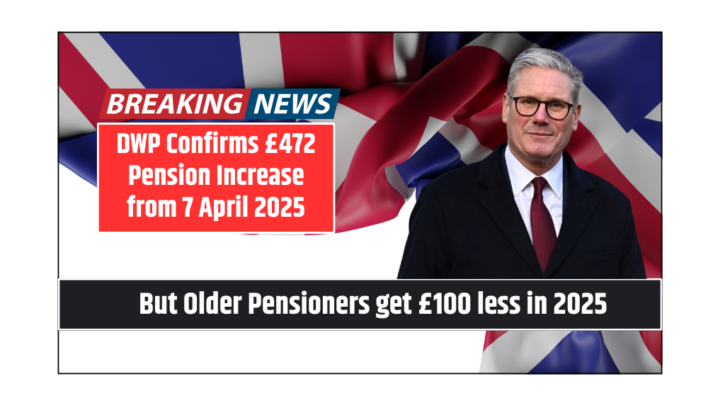 DWP Confirms £472 Pension Increase from 7 April 2025 But Older Pensioners get £100 less in 2025