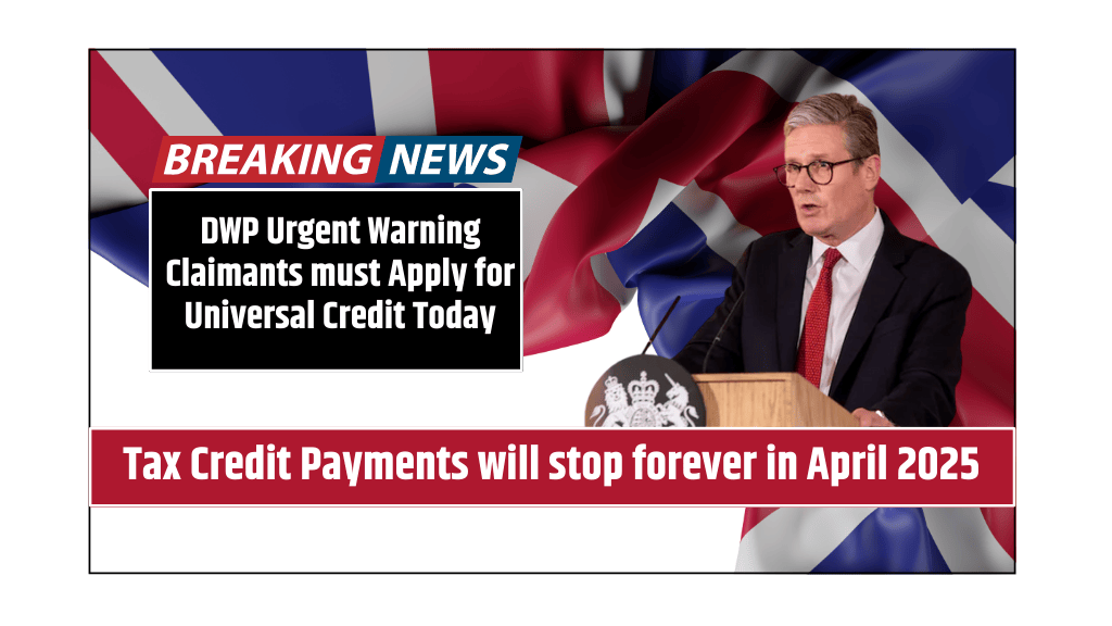 DWP Urgent Warning Claimants must Apply for Universal Credit Today Tax Credit Payments will stop forever in April 2025